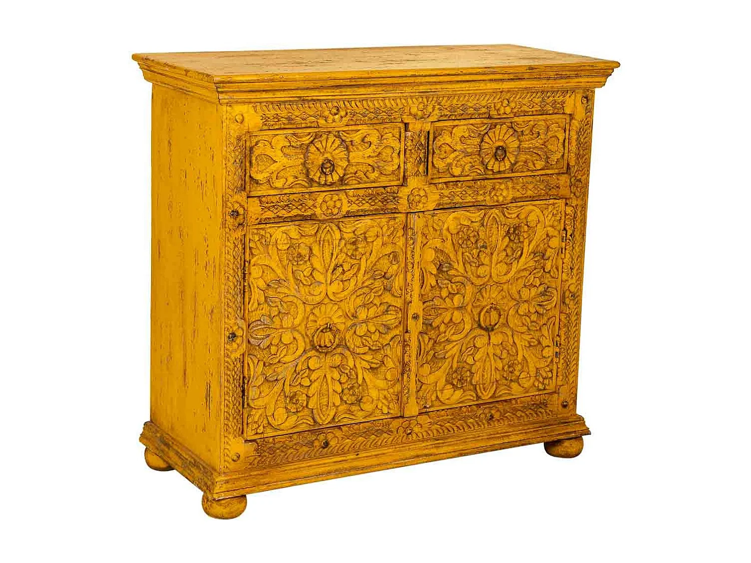 Buffet en bois jaune 90x40x90