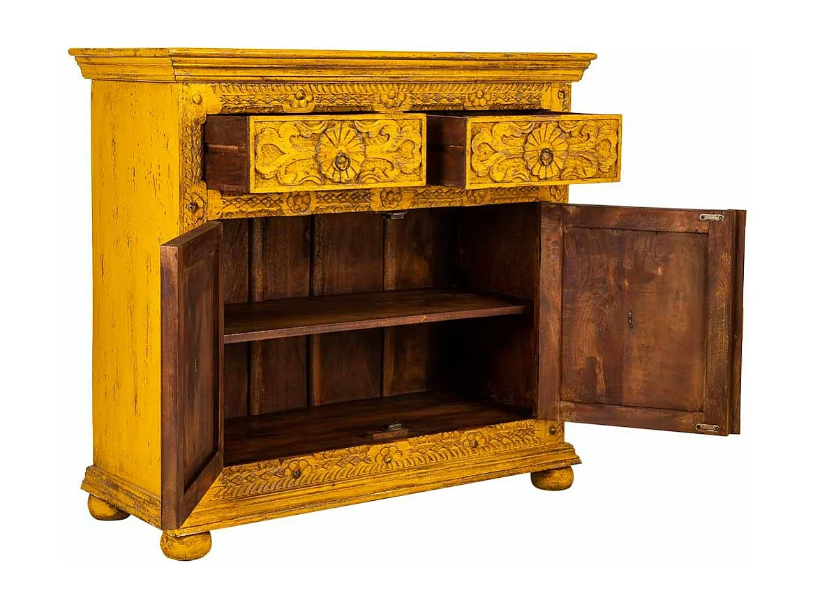 Buffet en bois jaune 90x40x90