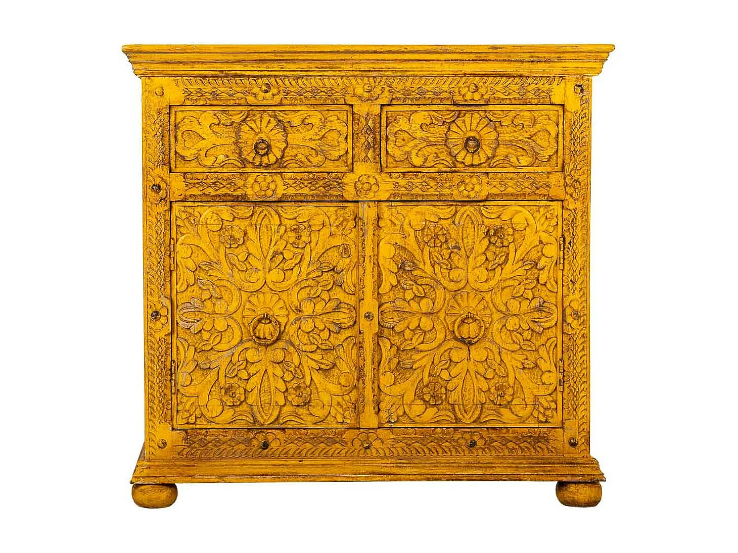 Buffet en bois jaune 90x40x90