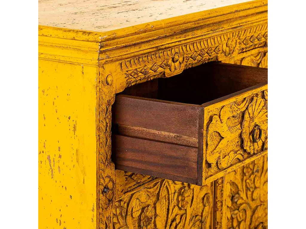 Buffet en bois jaune 90x40x90