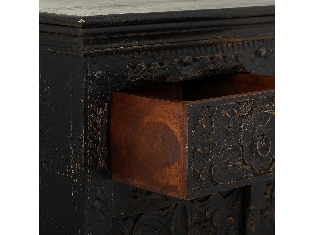 Buffet en bois noir 90x40x90