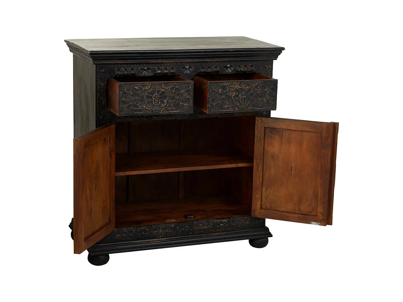 Credenza in legno nero 90x40x90
