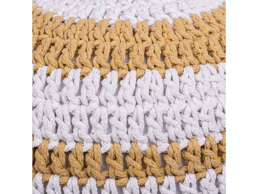 Brauner geflochtener Baumwoll-Puff 45x45x30h cm