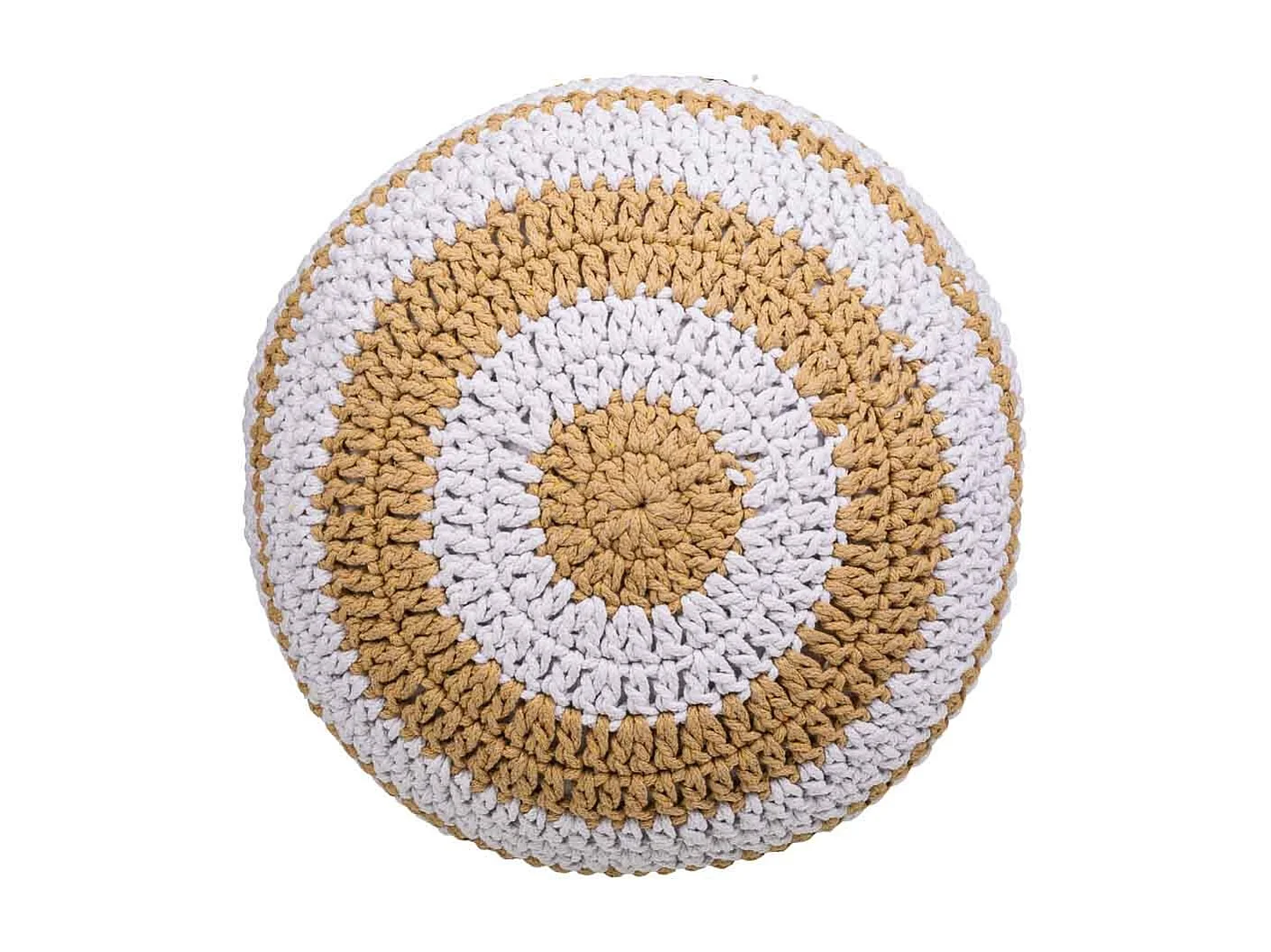 Brauner geflochtener Baumwoll-Puff 45x45x30h cm