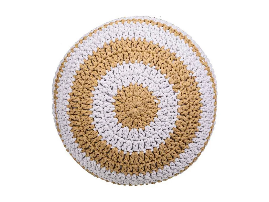 Pouf en coton tressé marron 45x45x30h