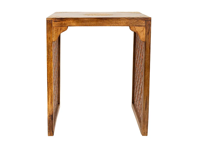 Hocker aus Holz und Metall 45X45X53h cm