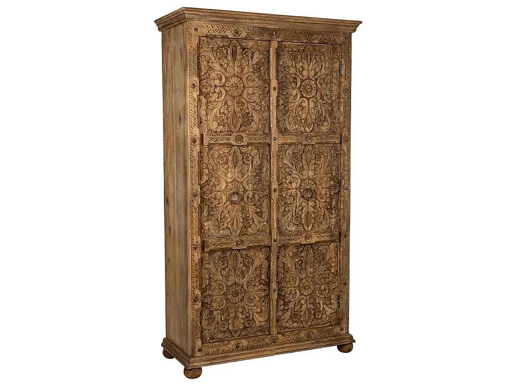 Armadio in legno fatto a mano marrone 102x44x183h