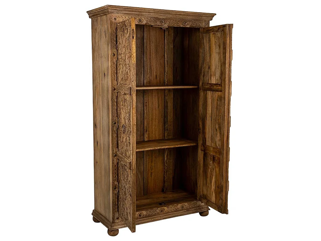 Armadio in legno fatto a mano marrone 102x44x183h