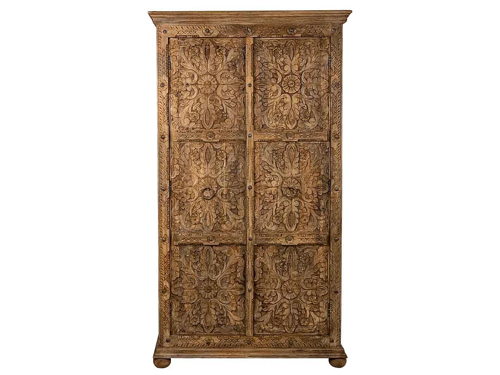 Armadio in legno fatto a mano marrone 102x44x183h