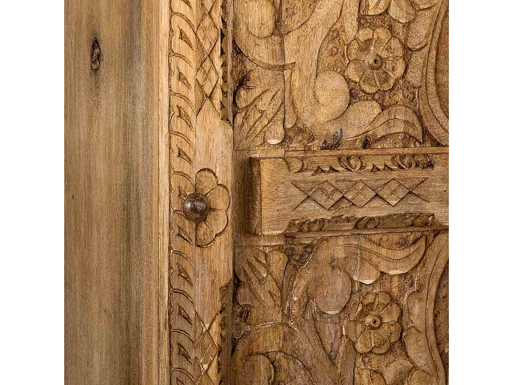Armadio in legno fatto a mano marrone 102x44x183h