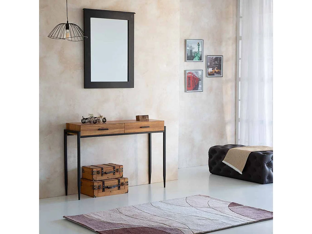 Candeeiro de teto em metal preto 43x26x100