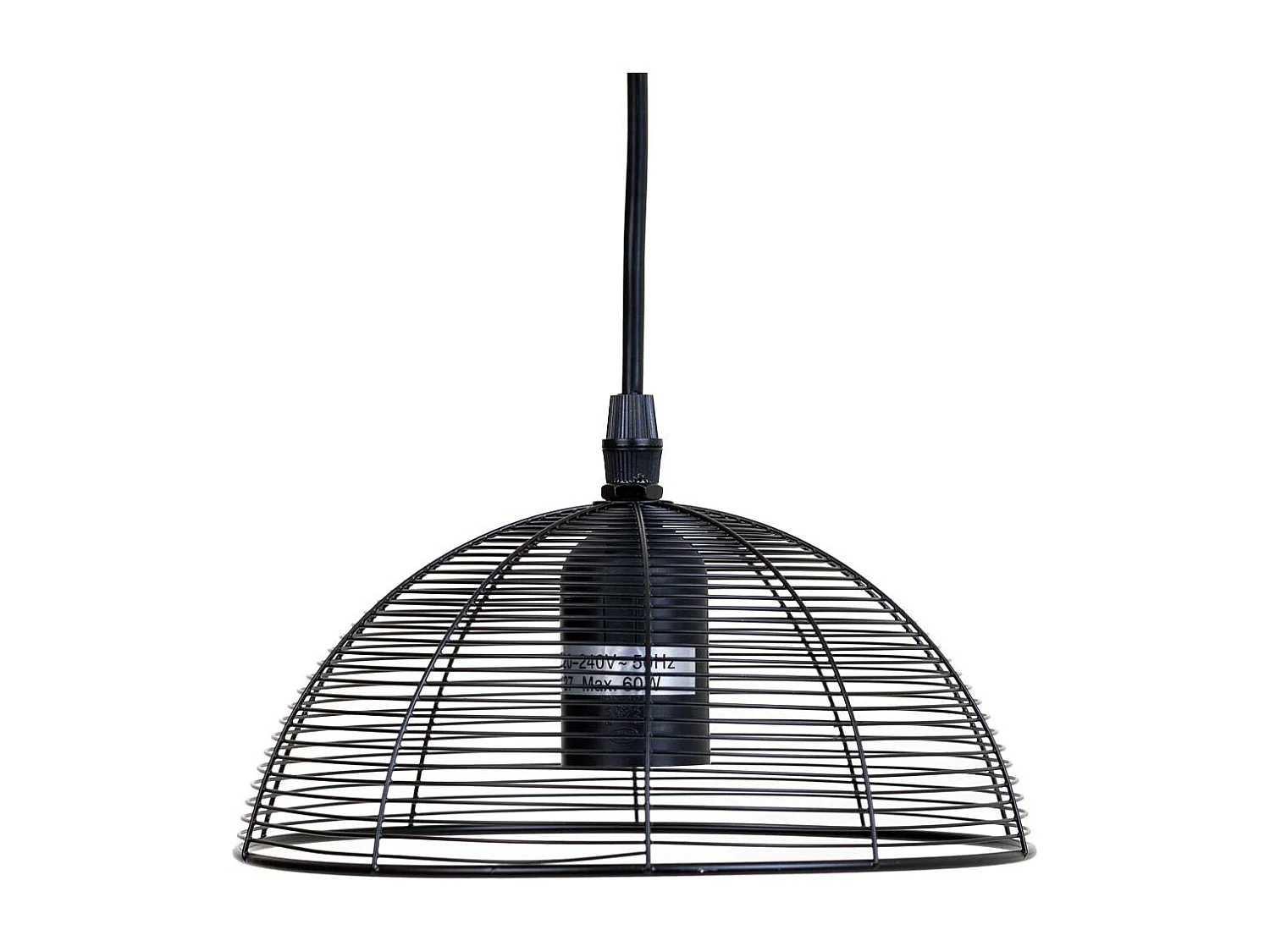 Plafoniera in metallo nero 20x20x95h