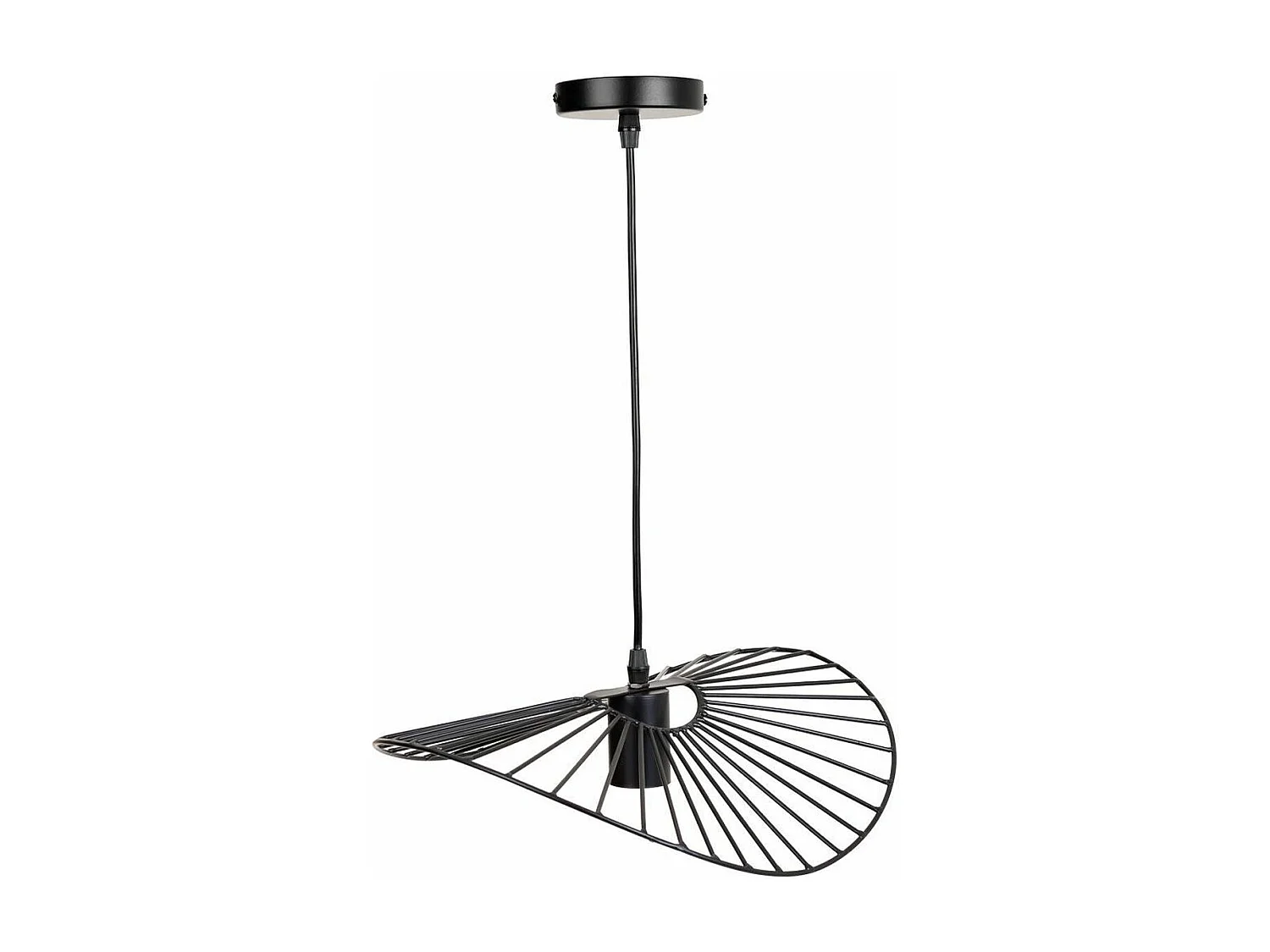 Deckenleuchte aus schwarzem Metall, 37x31x90h cm