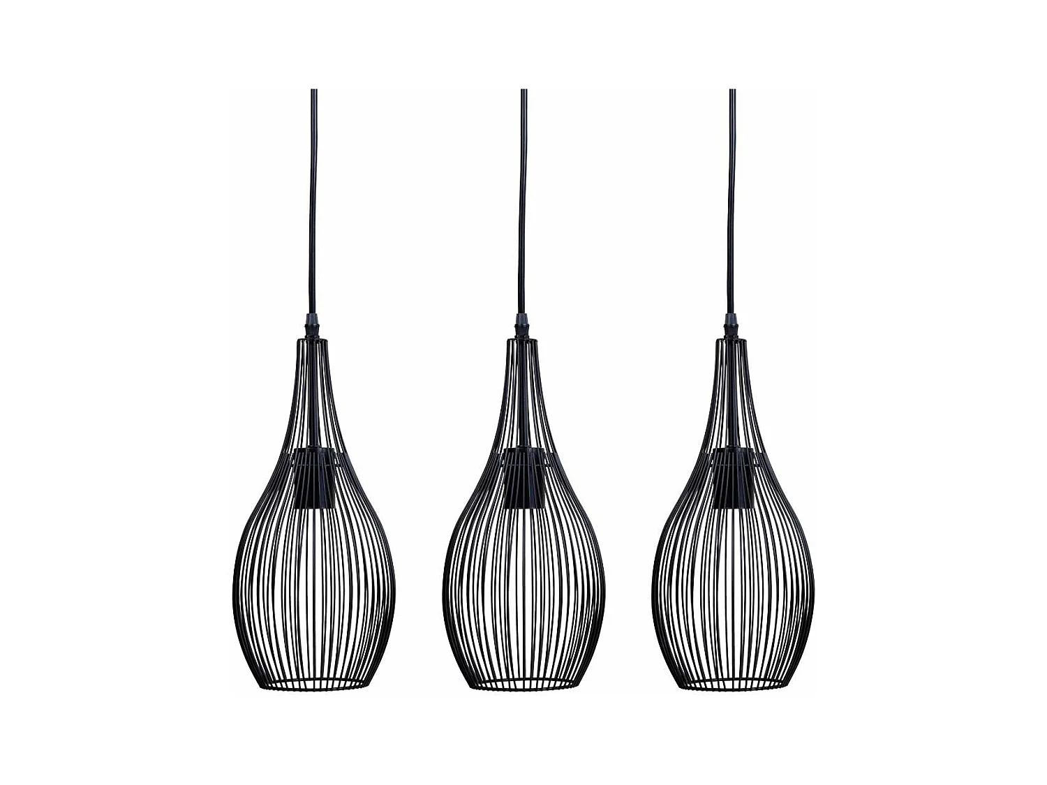 Lámpara de techo de metal negra 58x17x94