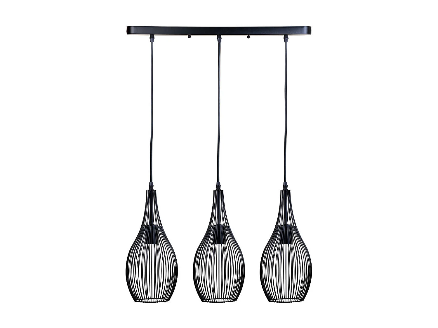 Candeeiro de teto em metal preto 58x17x94