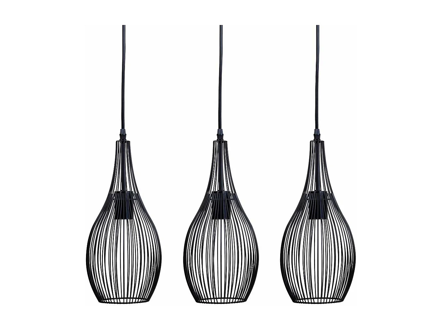 Candeeiro de teto em metal preto 58x17x94