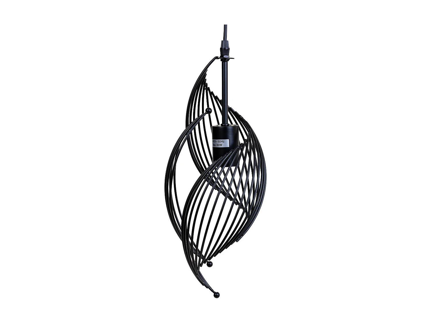 Deckenleuchte aus schwarzem Metall, 15x15x115h cm