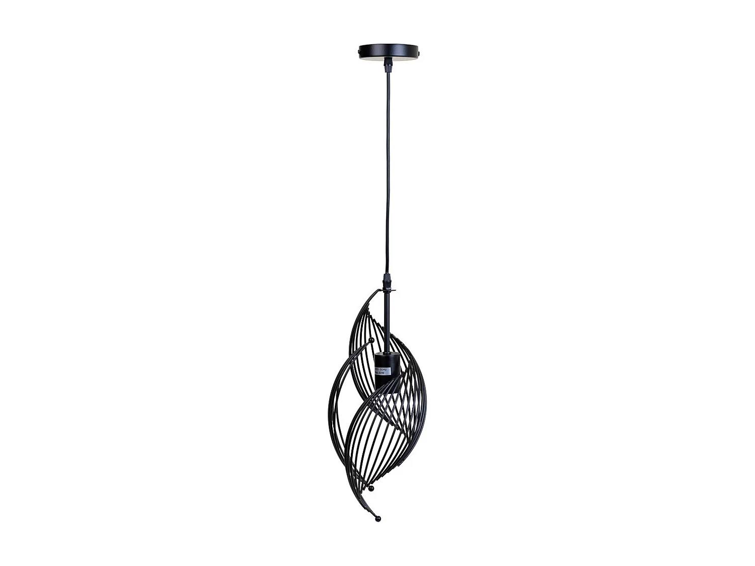 Candeeiro de teto em metal preto 15x15x115