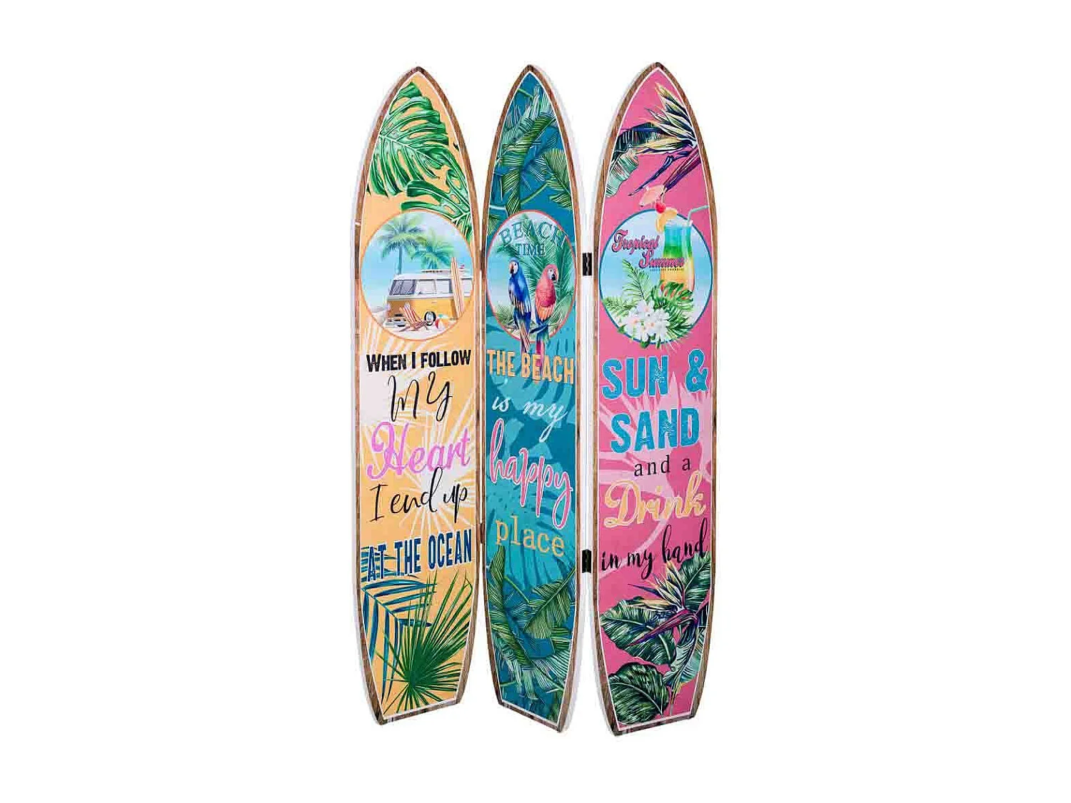 Biombo de madeira 3 folhas 120x180x2,5