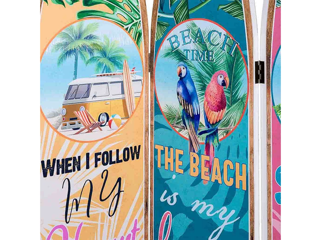 Biombo de madeira 3 folhas 120x180x2,5