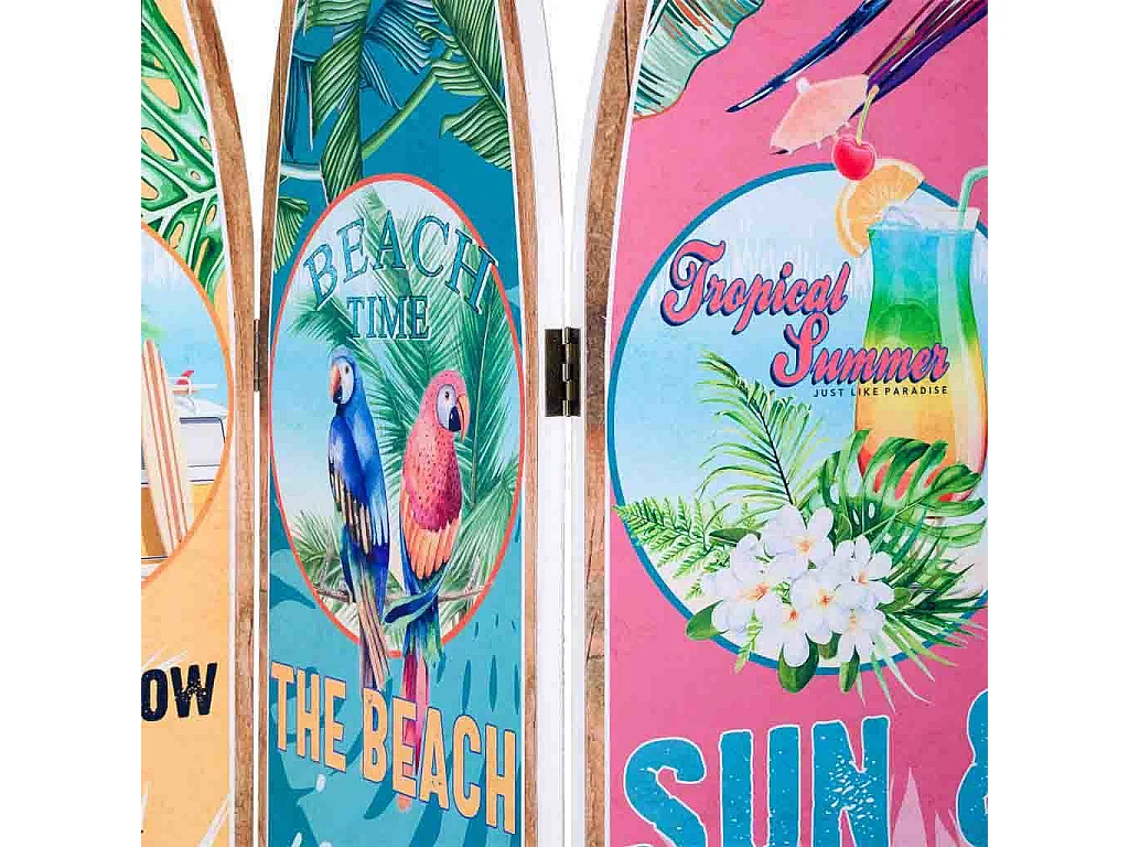 Biombo de madeira 3 folhas 120x180x2,5