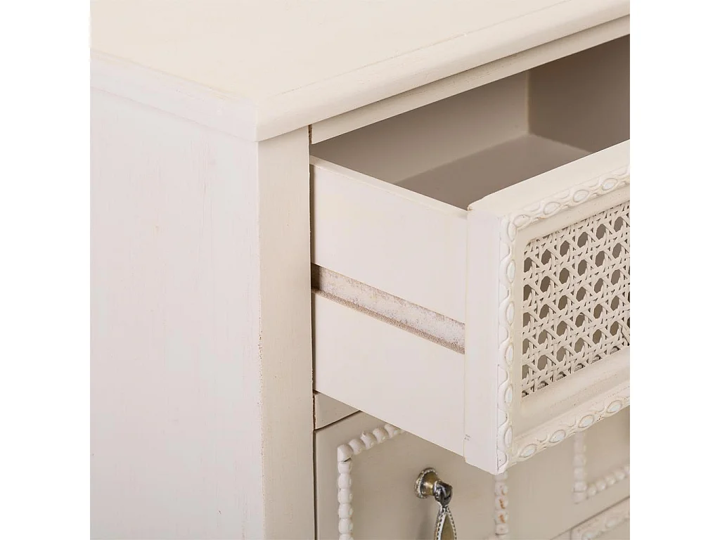 Beigefarbene lackierte Nachttisch aus Holz 46x32x52h cm