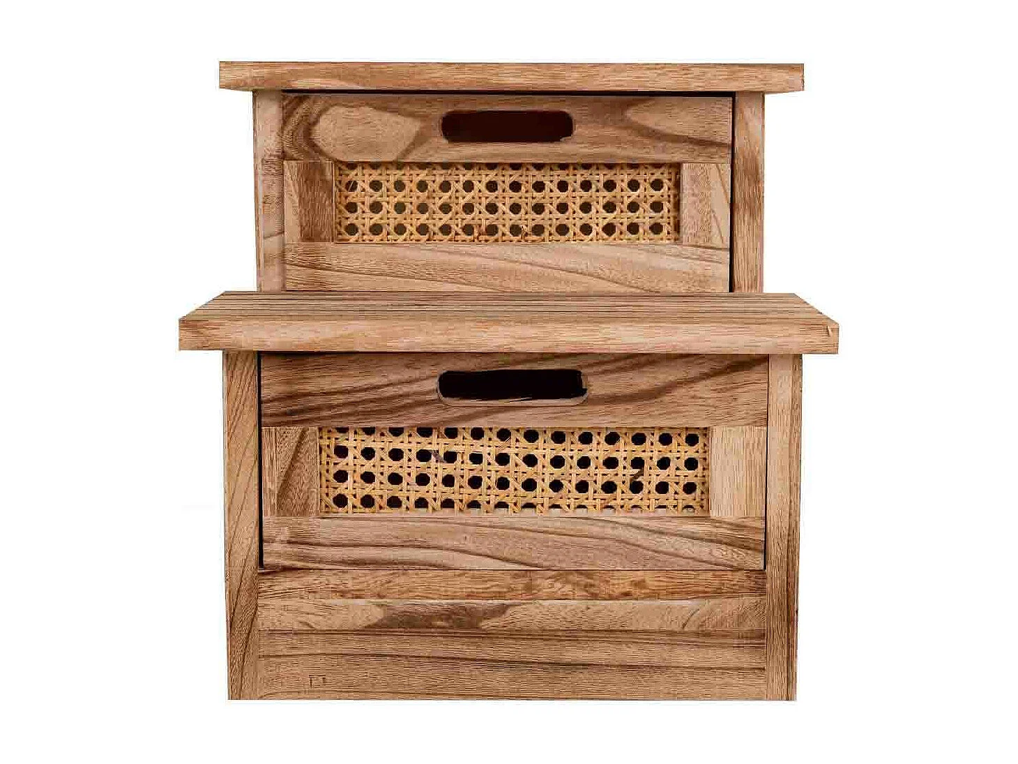 Escada de banco em malha de madeira e marrom 34x34x34