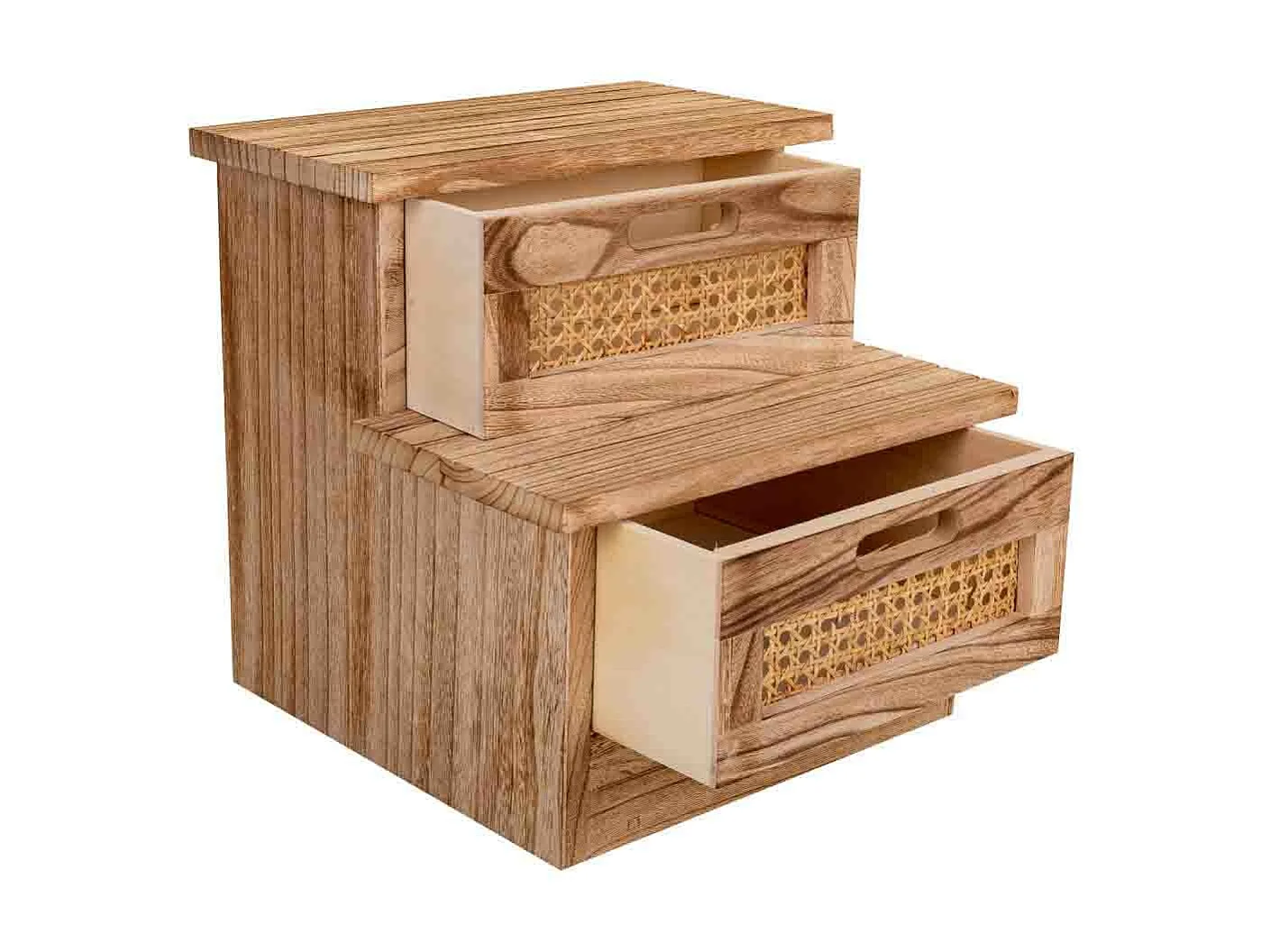 Escada de banco em malha de madeira e marrom 34x34x34