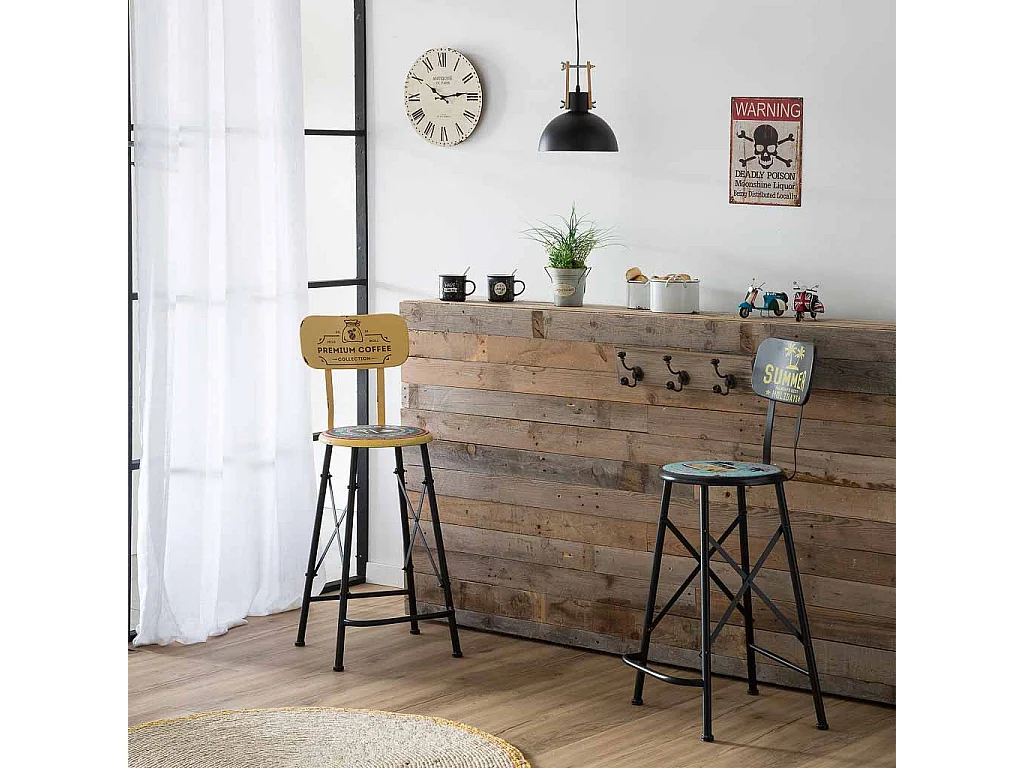 Flurschrank aus Holz mit grünen Akzenten 78x36x95h cm