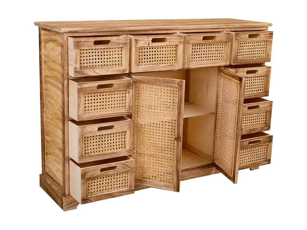 Aparador de madera marrón 113x33x78,5 cm