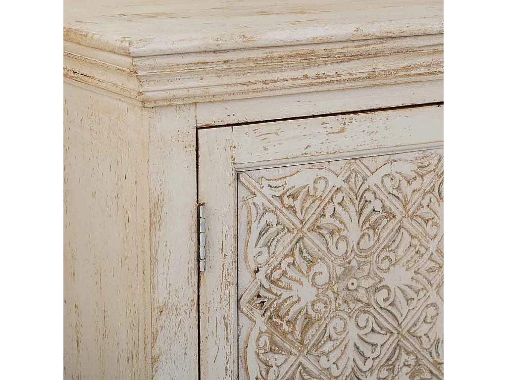 Aparador de madera beige 169x39x91 cm