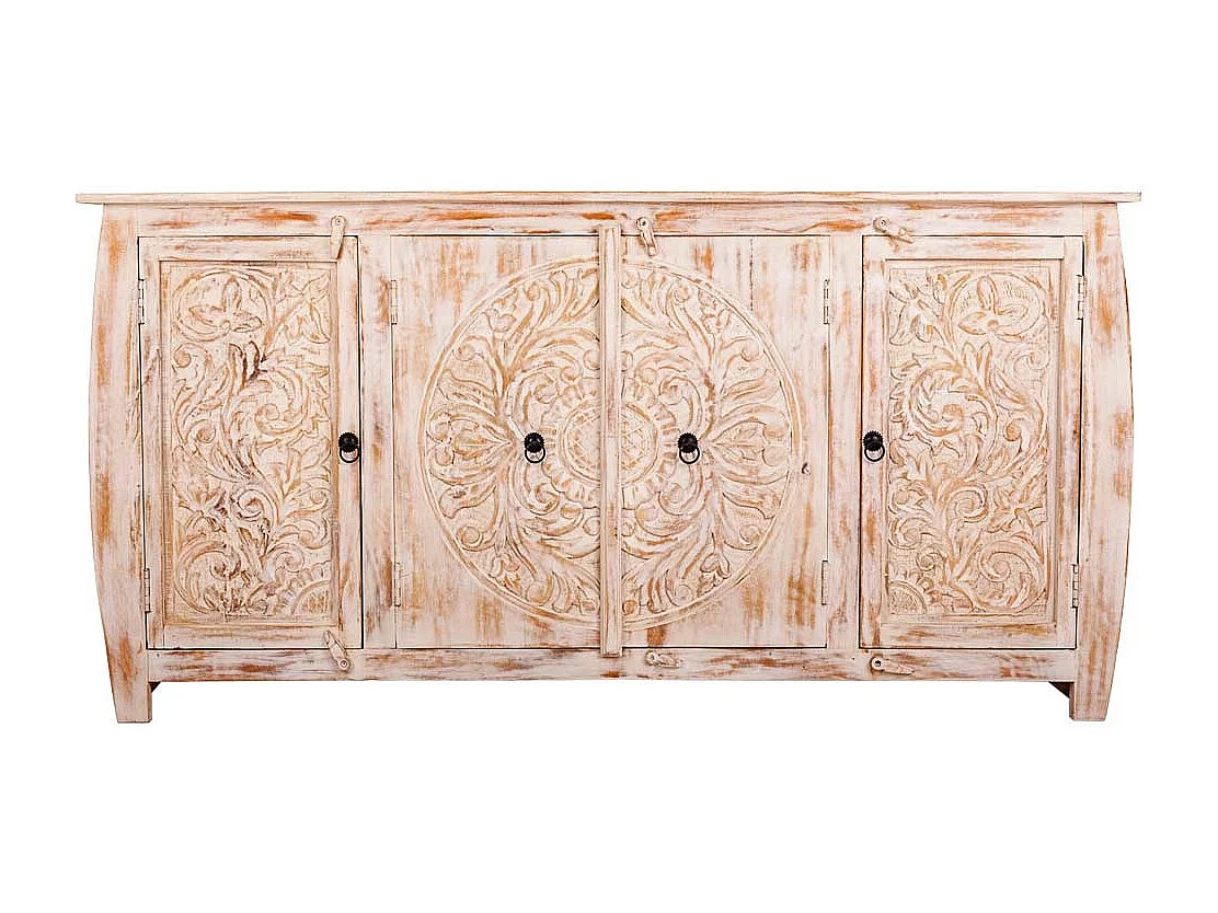 Buffet en bois finition artisanale 165x40x83h cm