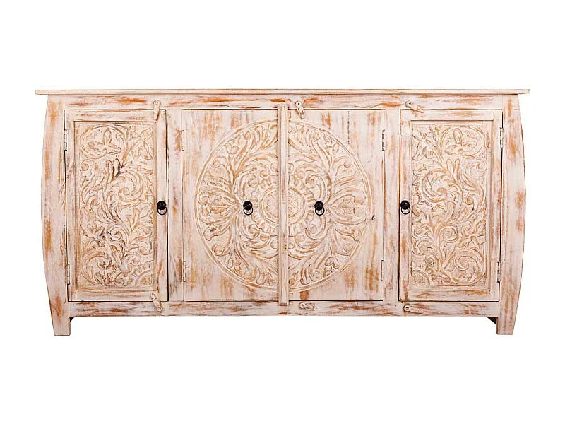 Buffet en bois finition artisanale 165x40x83h cm
