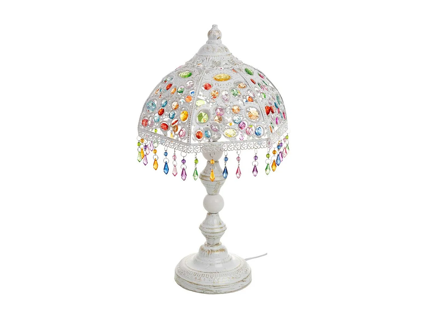 Lampe aus Metall und farbigem Acrylglas, 29,5x25,5x51H cm