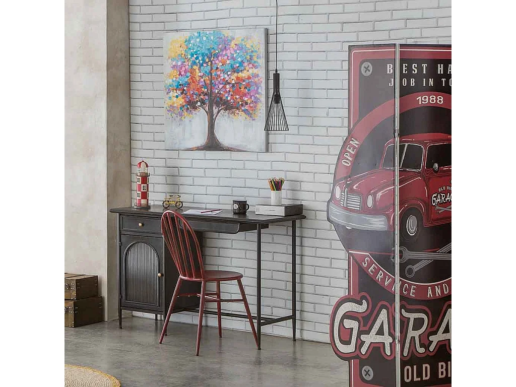 Candeeiro de teto em metal preto 15x15x110