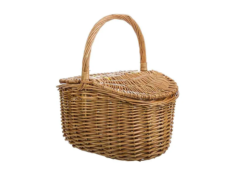 Panier avec couvercles en osier marron 32x21x16/32h