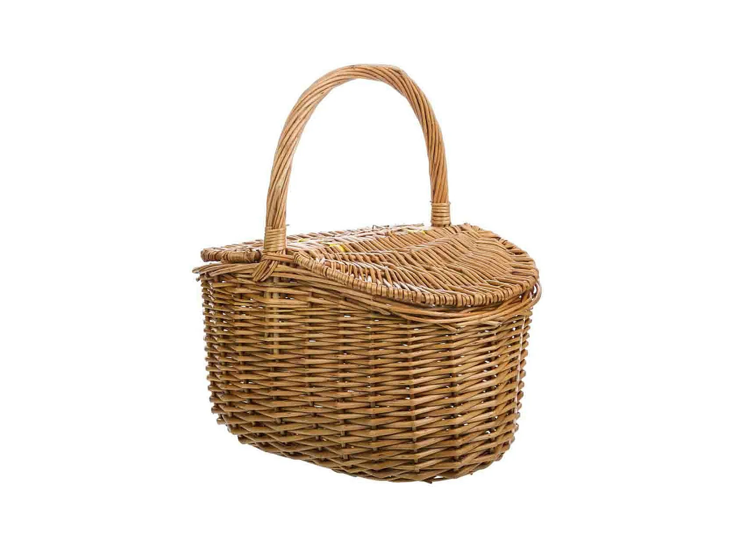 Cesto em vime castanho com tampa 32x21x16/32