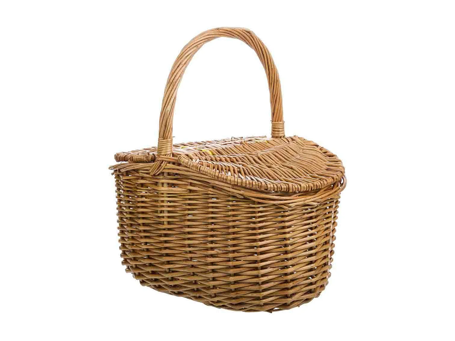 Cesto em vime castanho com tampa 32x21x16/32
