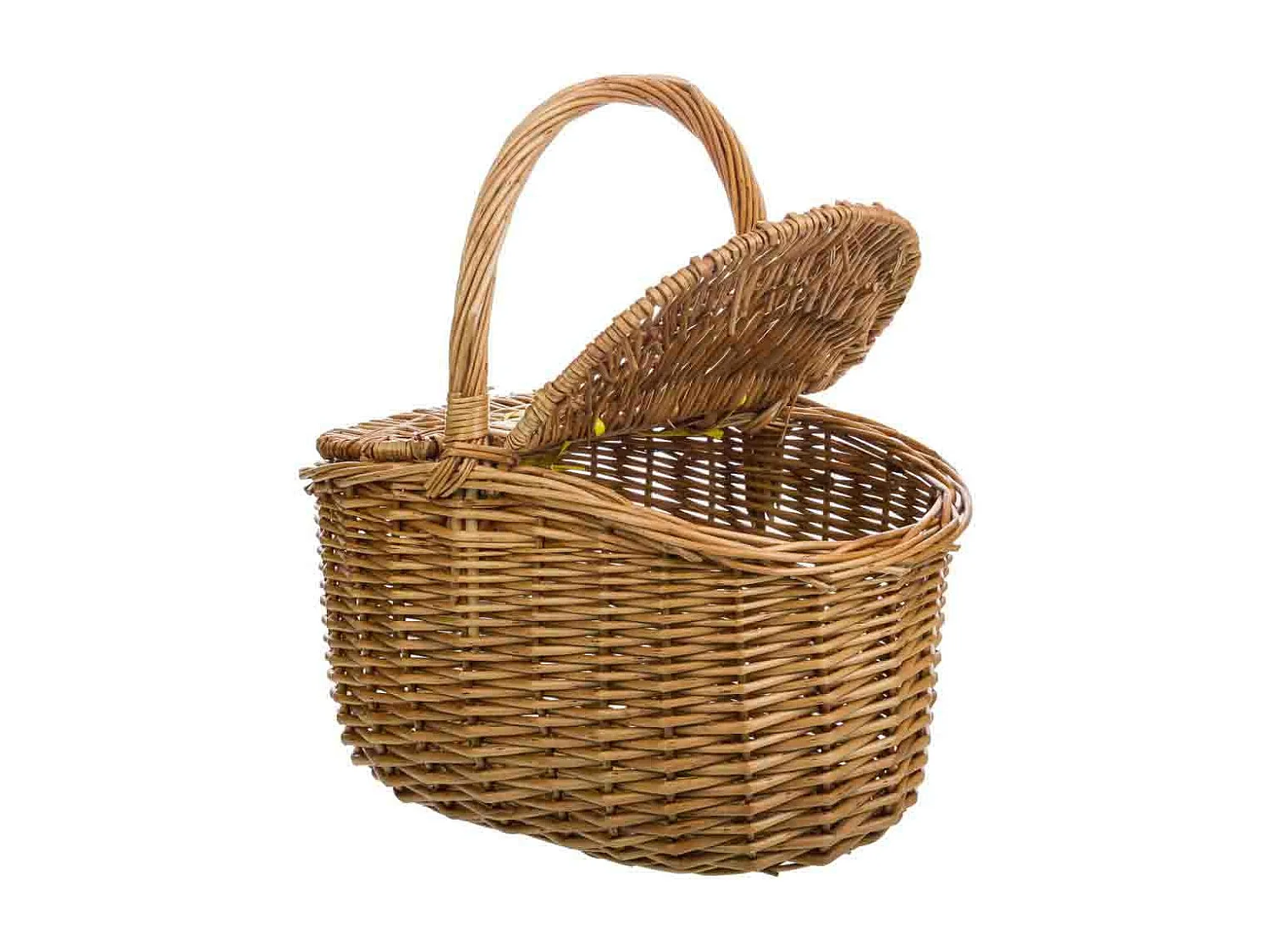 Cesto em vime castanho com tampa 32x21x16/32