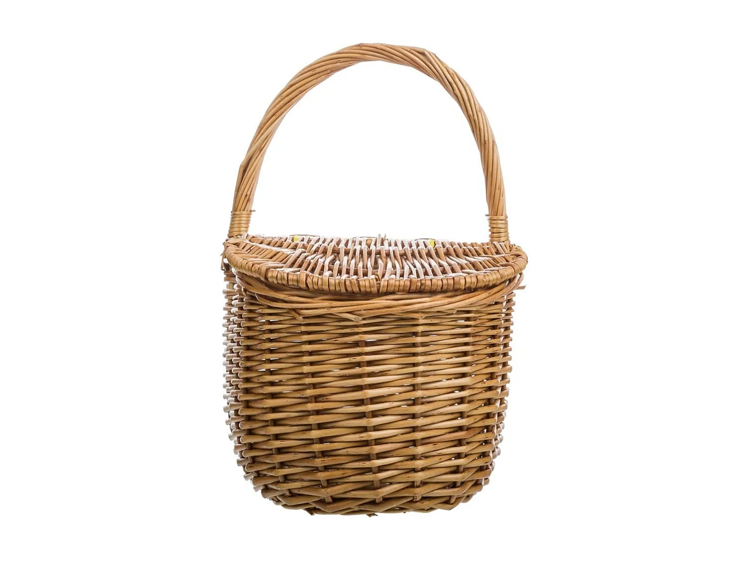Cesto em vime castanho com tampa 32x21x16/32