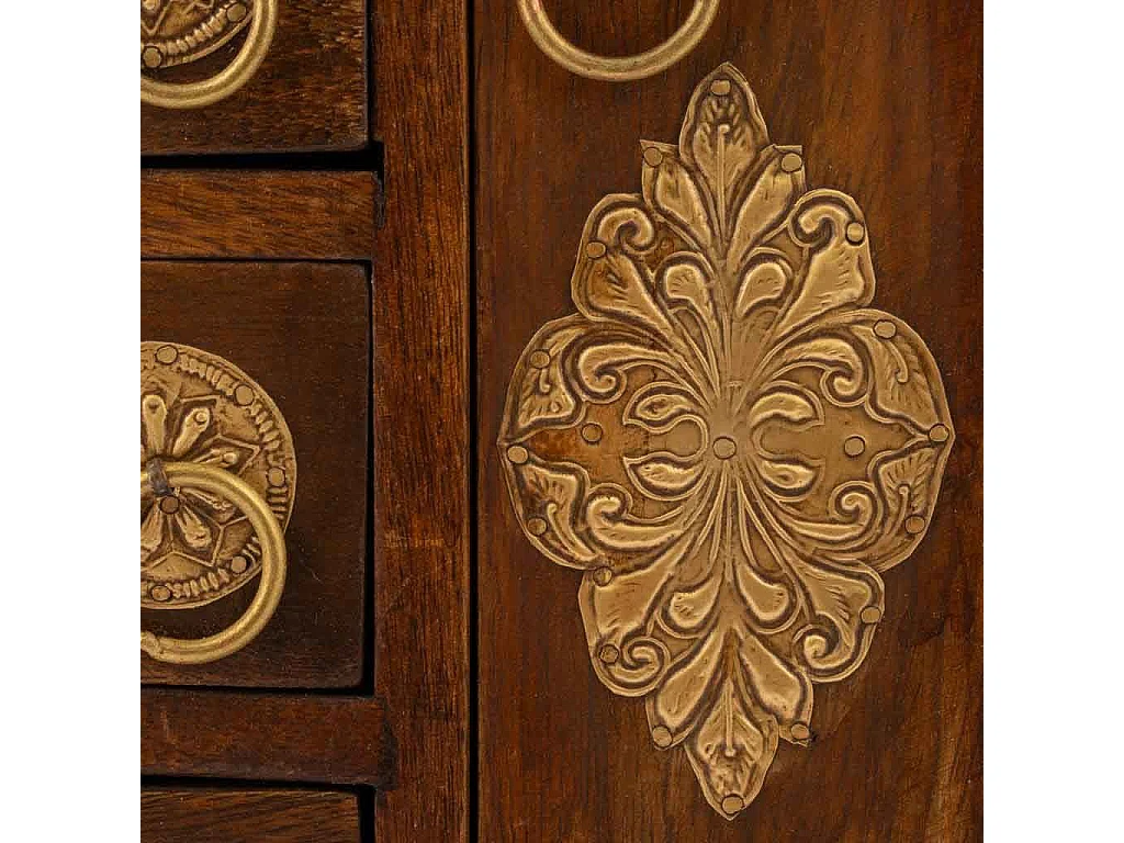 Joyero de madera marrón 17x12,5x37h cm