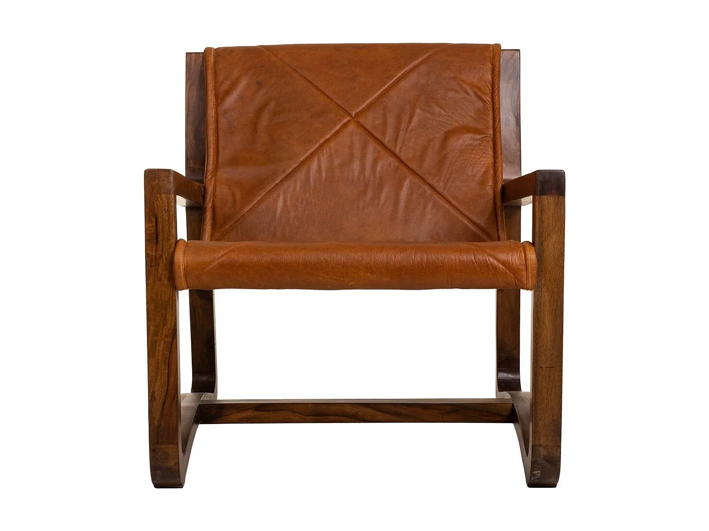 Poltrona de madeira marrom 80x80x67,5