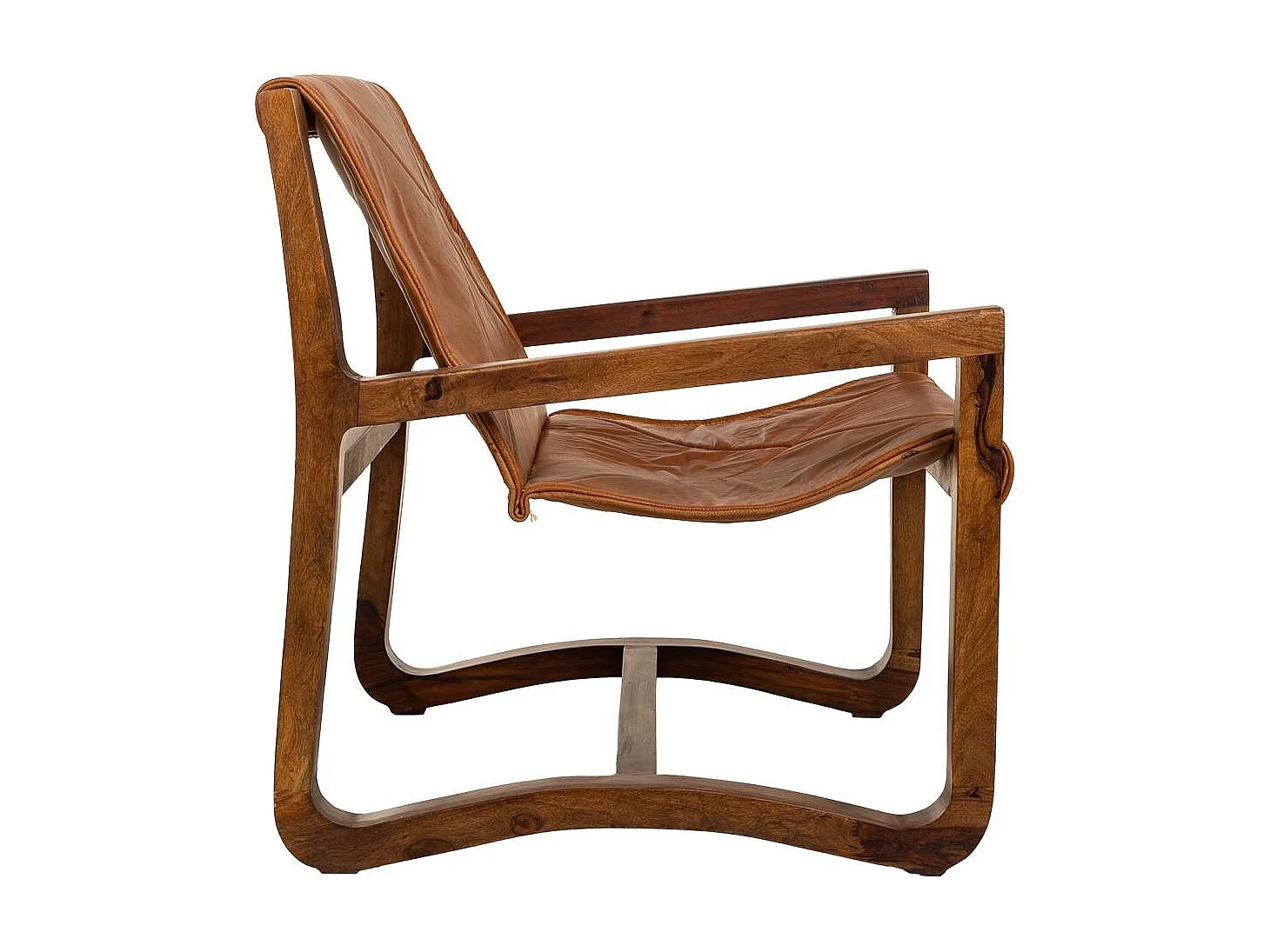 Poltrona de madeira marrom 80x80x67,5