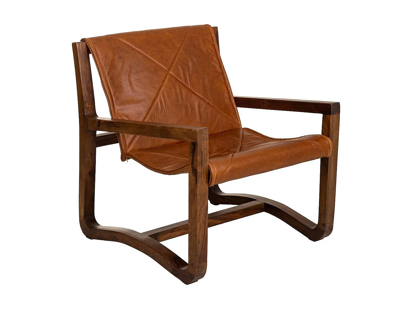 Poltrona de madeira marrom 80x80x67,5