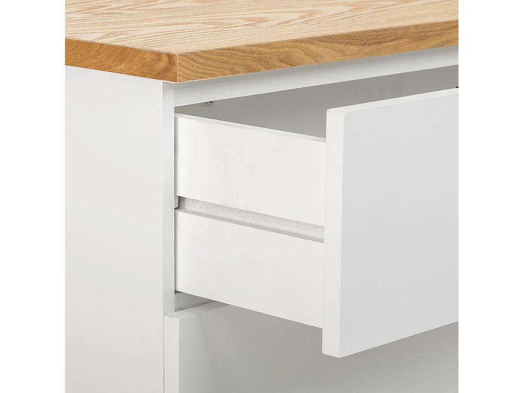 Holzkonsole mit 2 Schubladen und 2 Türen, 82x39,5x80, weiß