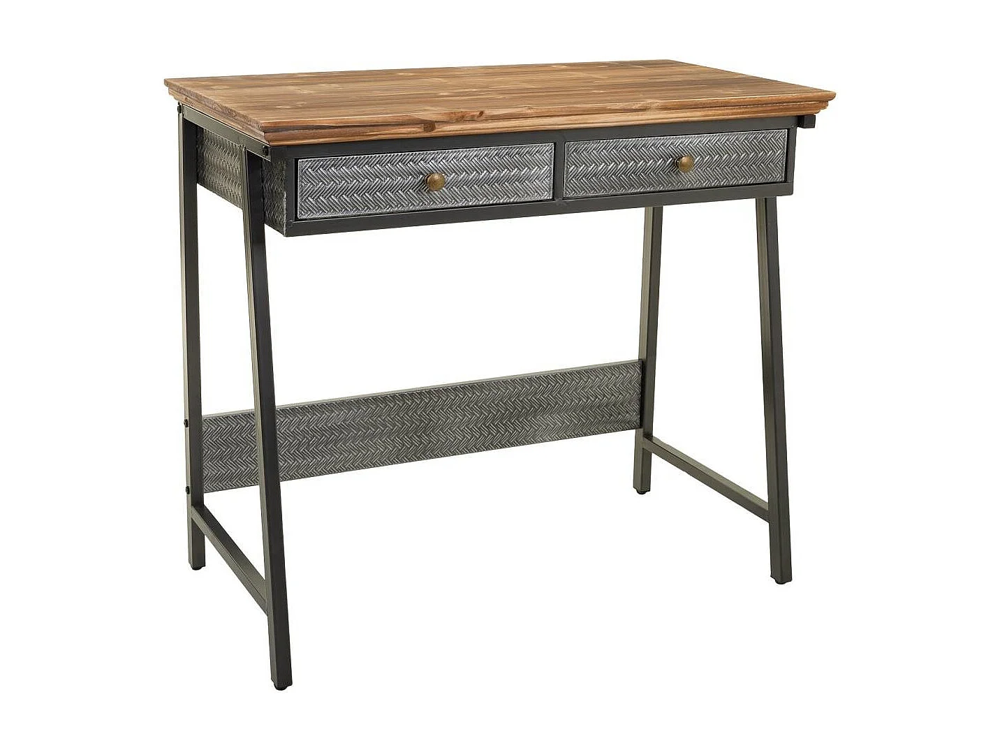 Recibidor de metal y madera 83,5x45,5x75h cm