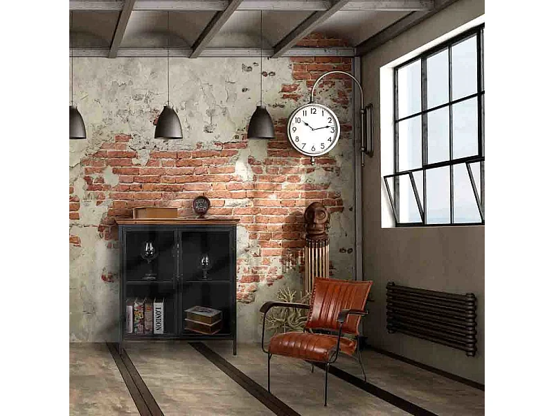 Vitrine de metal e madeira 76x37x83,5h cm