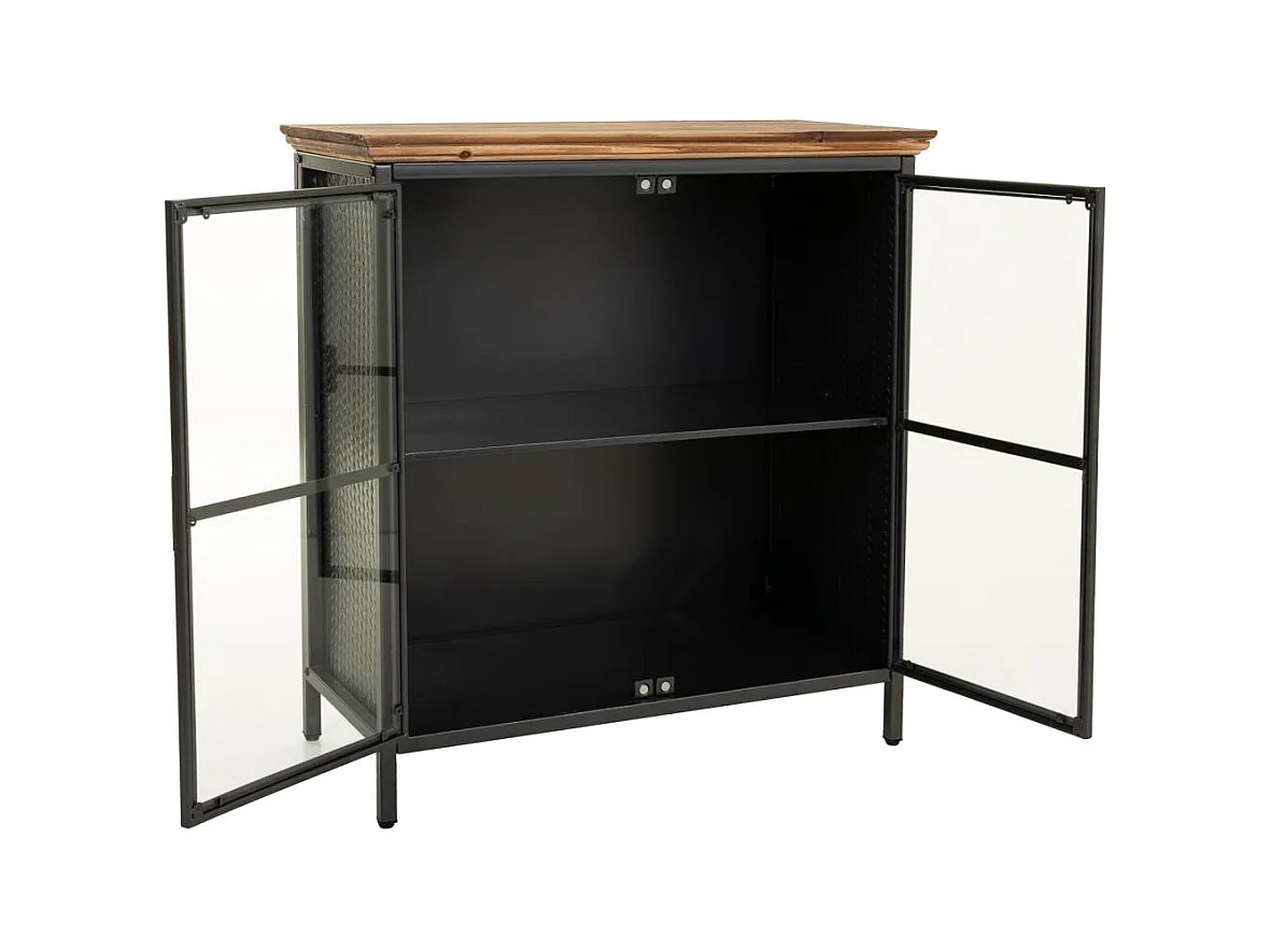 Vitrine aus Metall und Holz 76x37x83,5h cm