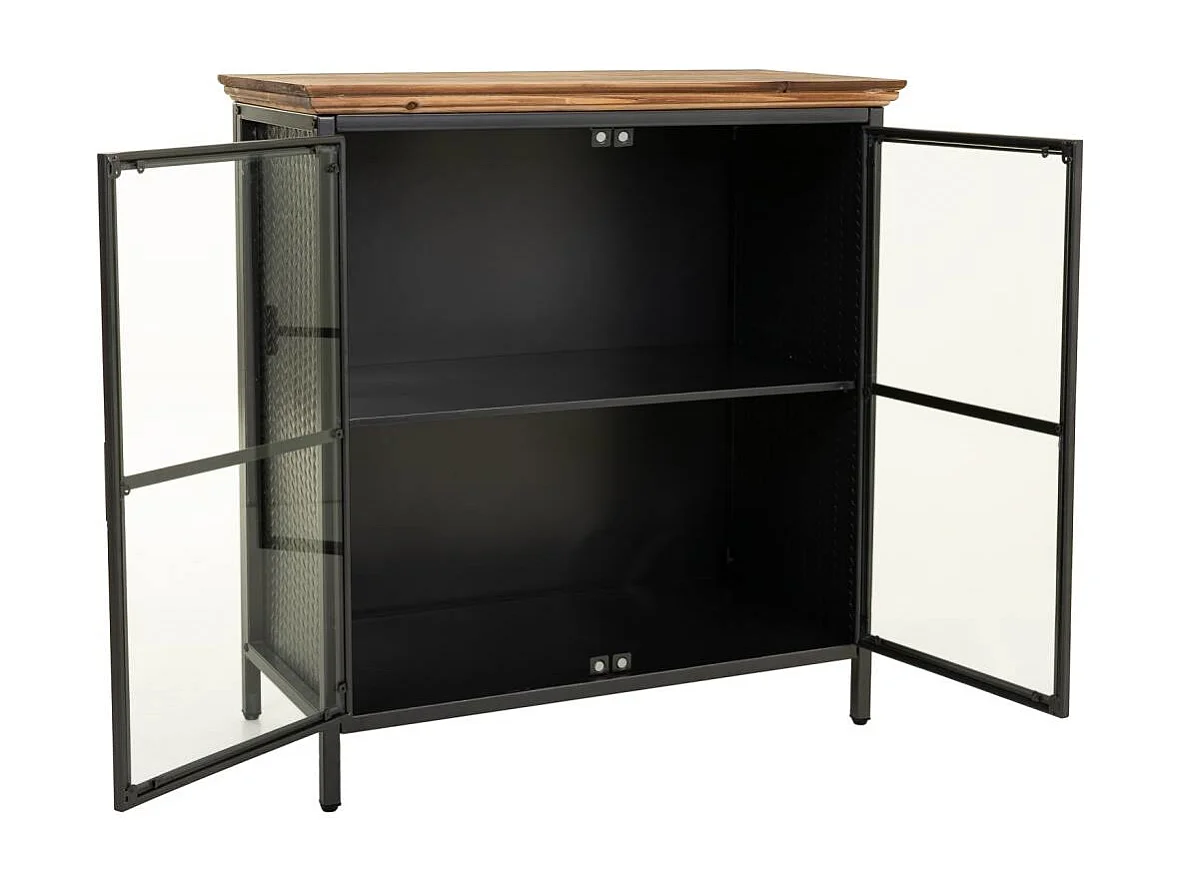 Vitrine en métal et bois 76x37x83,5h cm