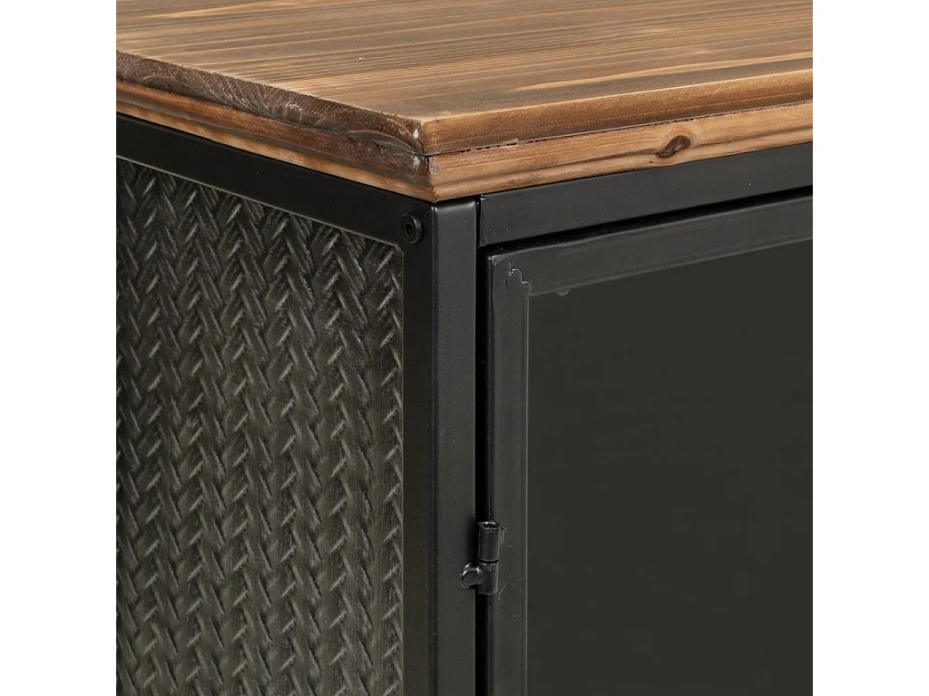 Vitrine aus Metall und Holz 76x37x83,5h cm